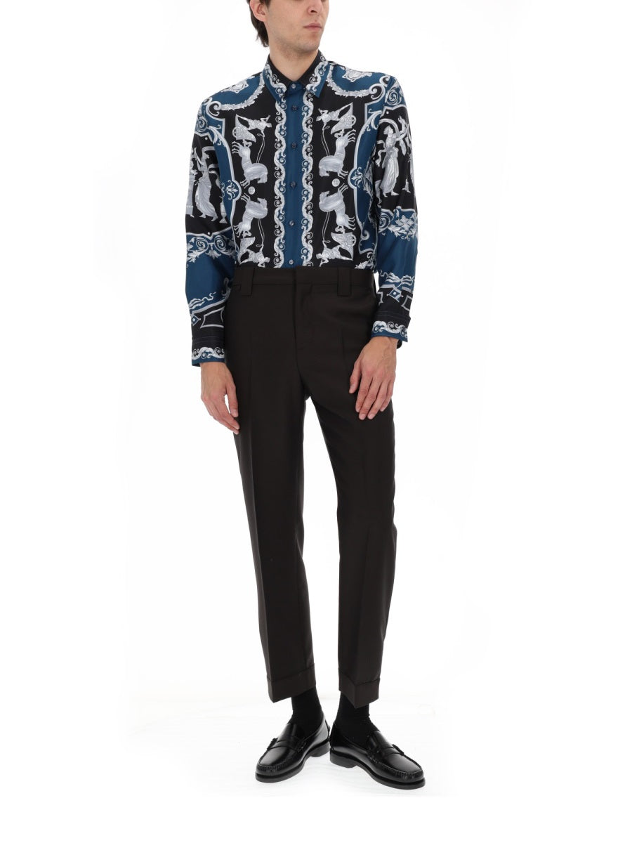 Versace Men Camicia In Seta Stampata VERSACE