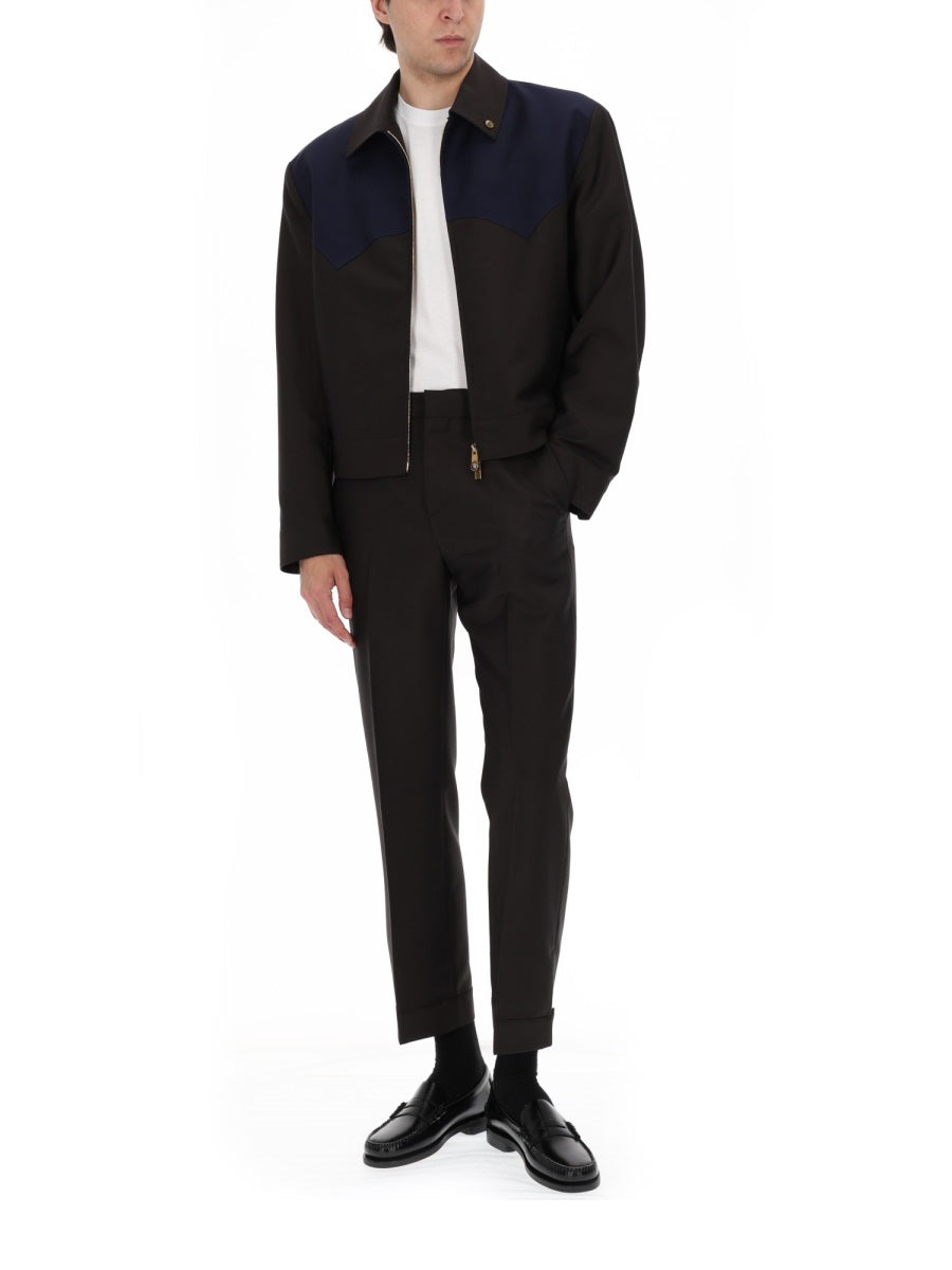 Versace Men Giacca In Lana E Mohair Con Zip VERSACE
