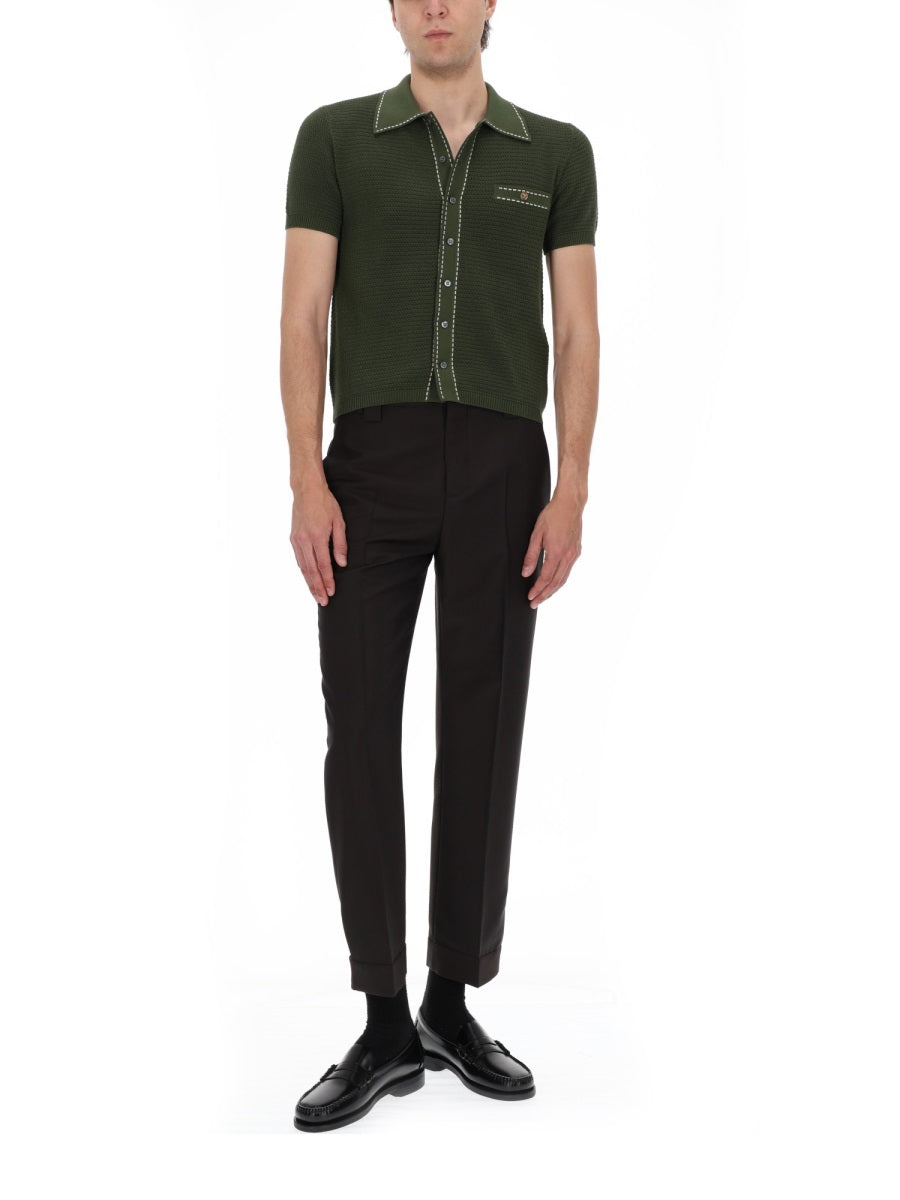 Versace Men Camicia In Maglia Di Cotone VERSACE