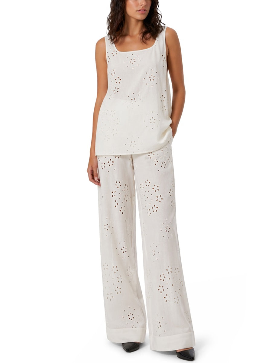 Herno Women Pantalone Traforato Con Ricamo Sangallo HERNO