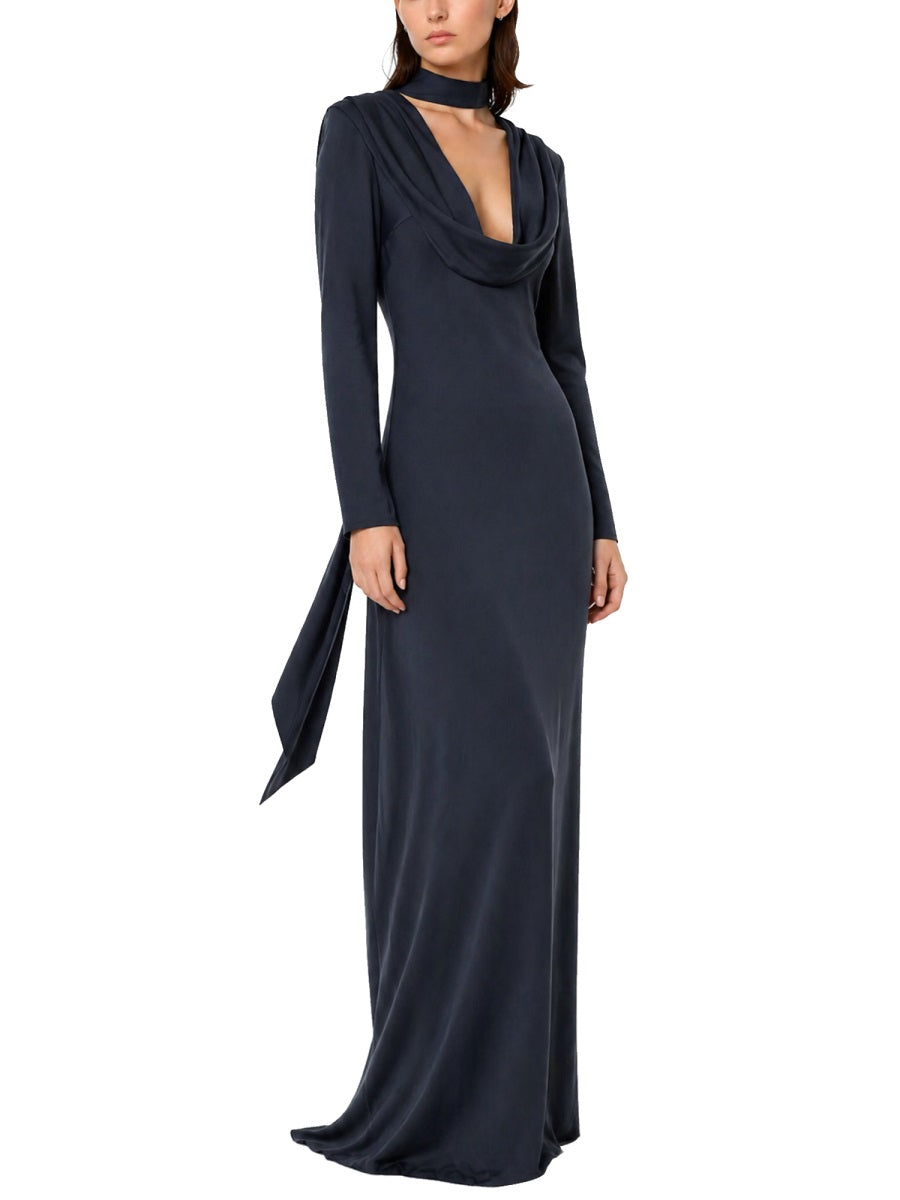 Rotate Women Long Draped Dress ROTATE