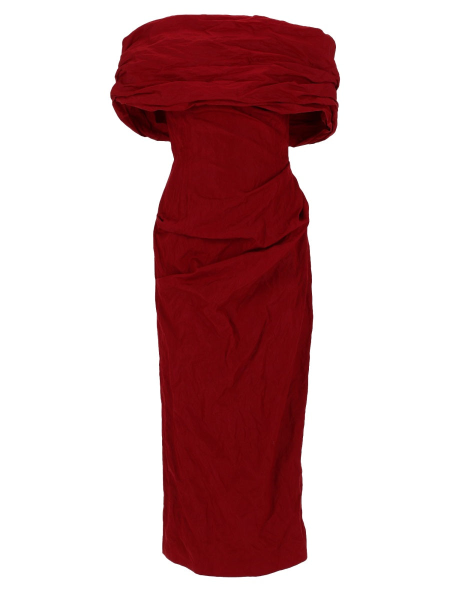 Magda Butrym Women Abito Off-Shoulder Midi Drappeggiato MAGDA BUTRYM
