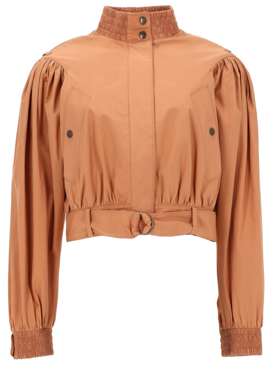 Chloé Women Giacca Corta Arricciata In Popeline Di Cotone CHLOE