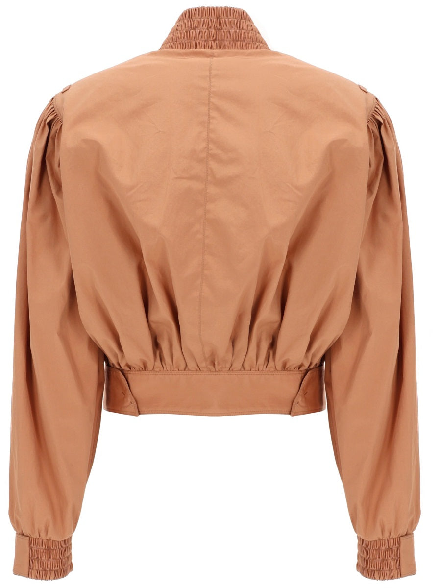 Chloé Women Giacca Corta Arricciata In Popeline Di Cotone CHLOE