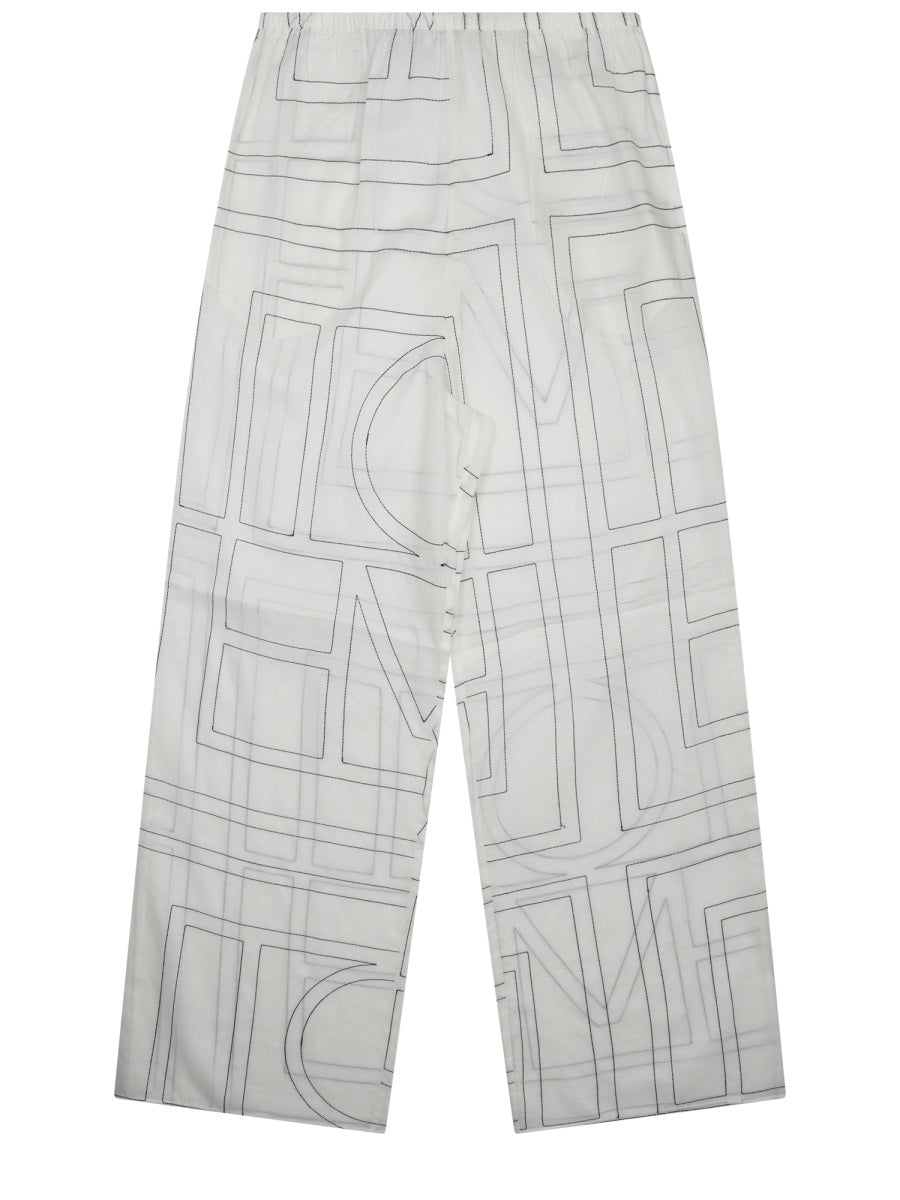 Toteme Women Pantalone Con Ricamo Monogram TOTEME