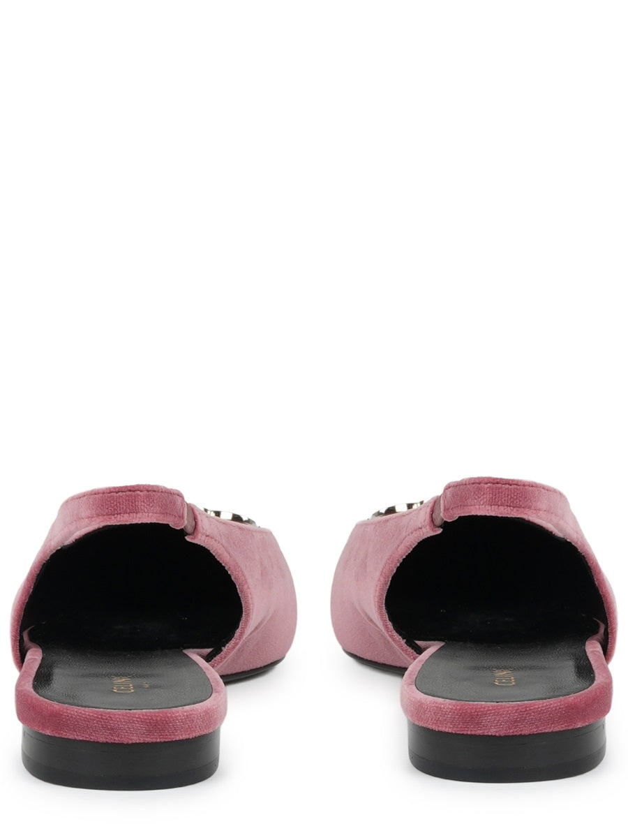 Celine Women Alma Triomphe Velvet Flat Slingback 05 CELINE