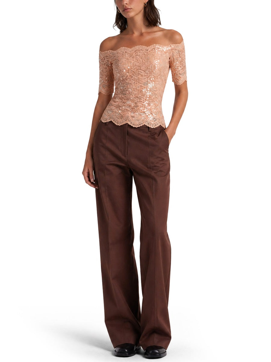 Rabanne Women Top In Pizzo Con Paillettes PACO RABANNE