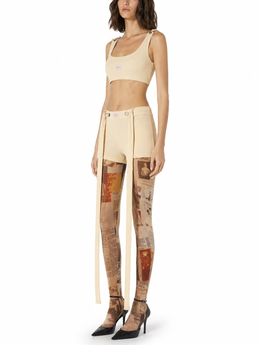 Jean Paul Gaultier Women Shorts With Logo Patch JEAN PAUL GAULTIER