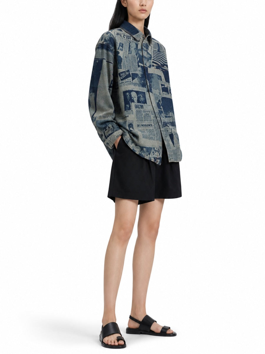 Jean Paul Gaultier Women Shirt With "Newspaper" Print JEAN PAUL GAULTIER