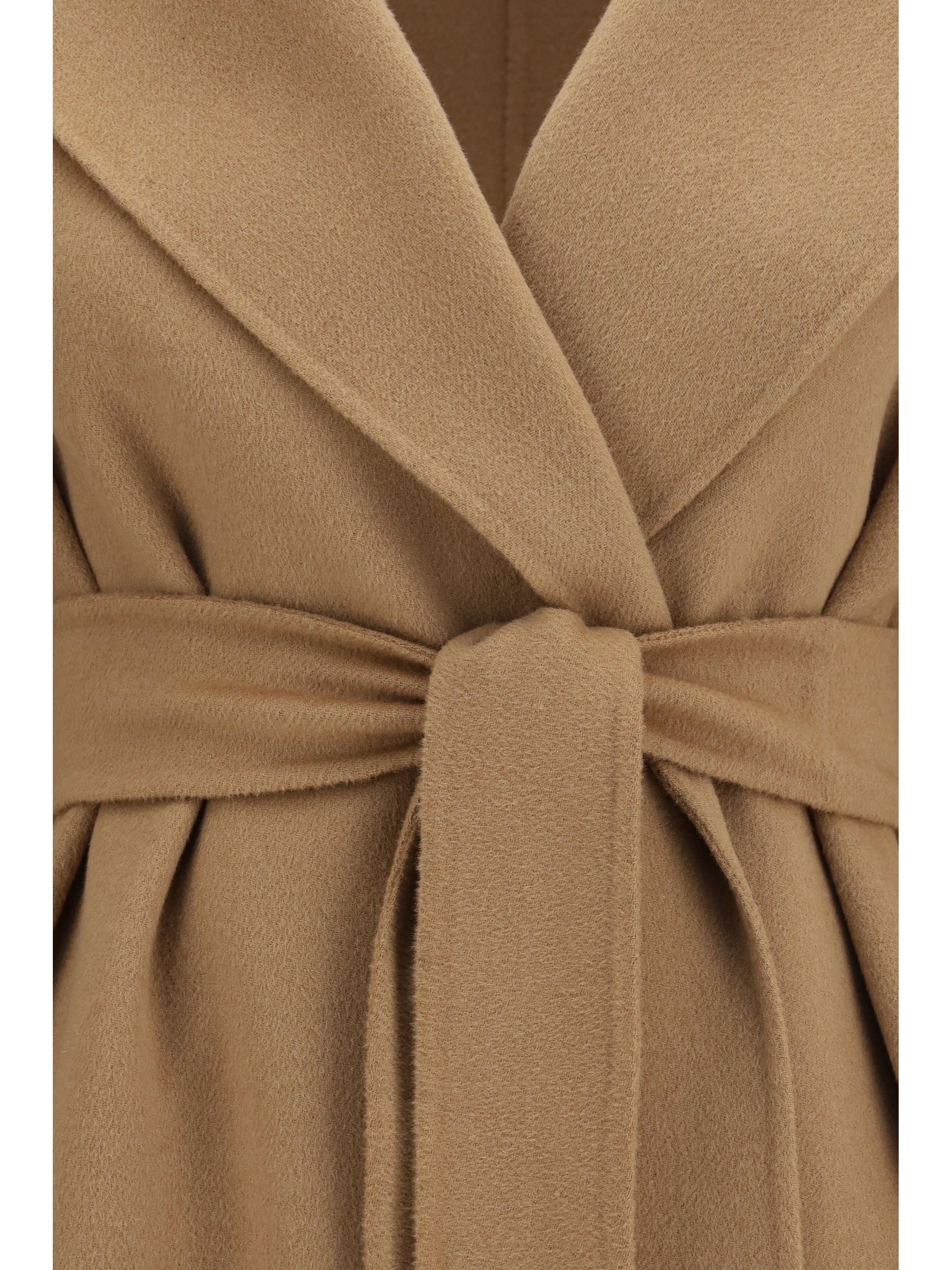Max Mara Studio Women Long Robe Coat In Wool, Cashmere And Silk MAX MARA STUDIO