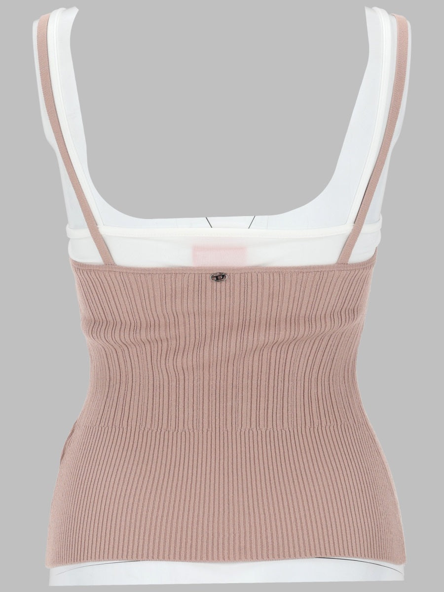 Diesel Women Top In Maglia Con Effetto Sovrapposto DIESEL