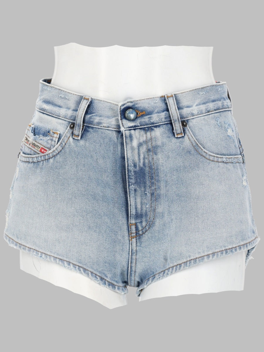 Diesel Women Shorts In Denim Con Orli Sfrangiati DIESEL