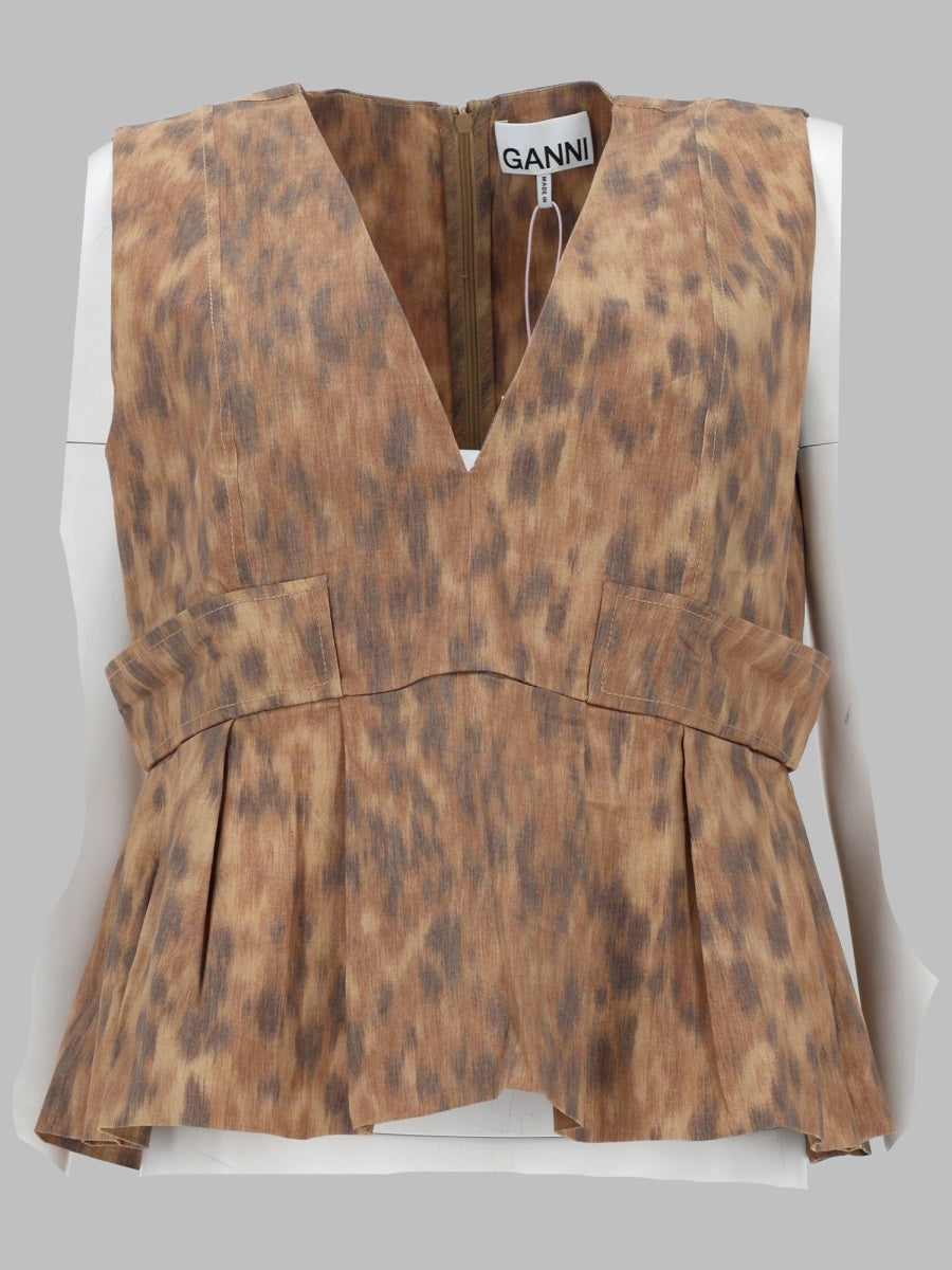 Ganni Women Blusa In Cotone Con Stampa GANNI