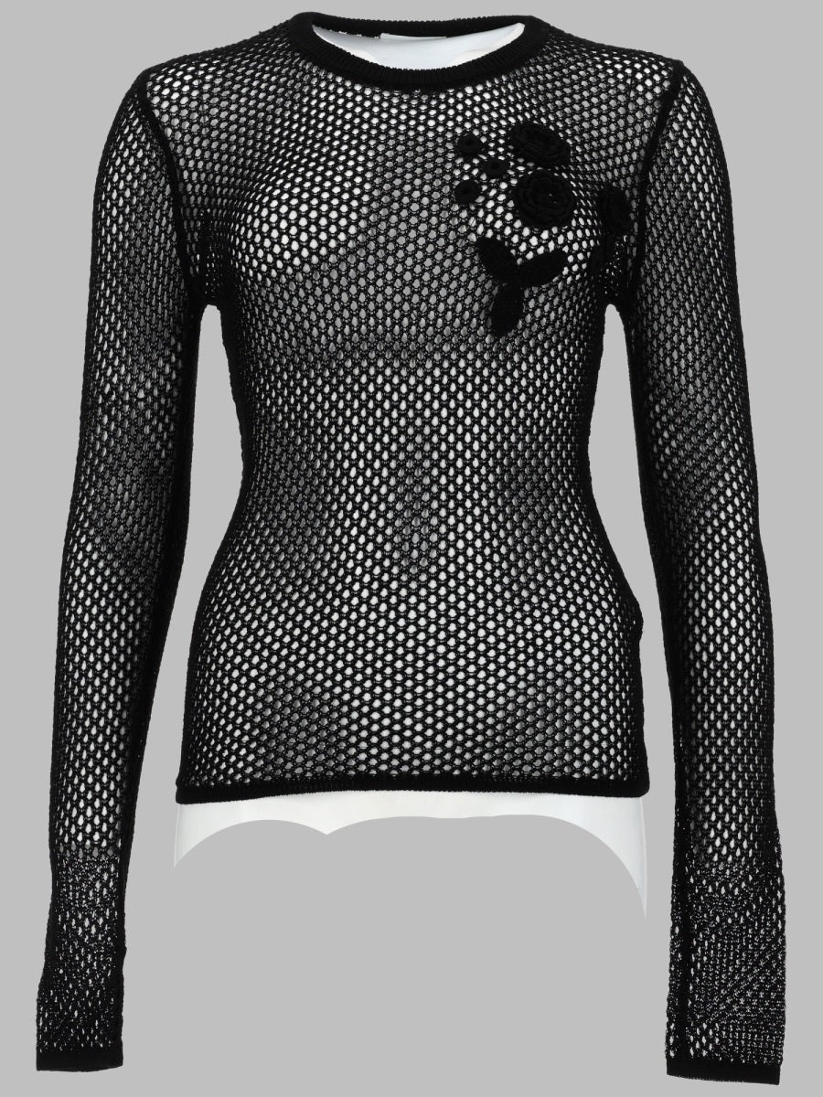 Ganni Women Top In Mesh Di Cotone Mercerizzato GANNI