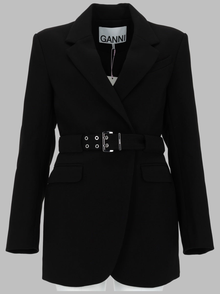 Ganni Women Blazer In Crepe Con Cintura GANNI