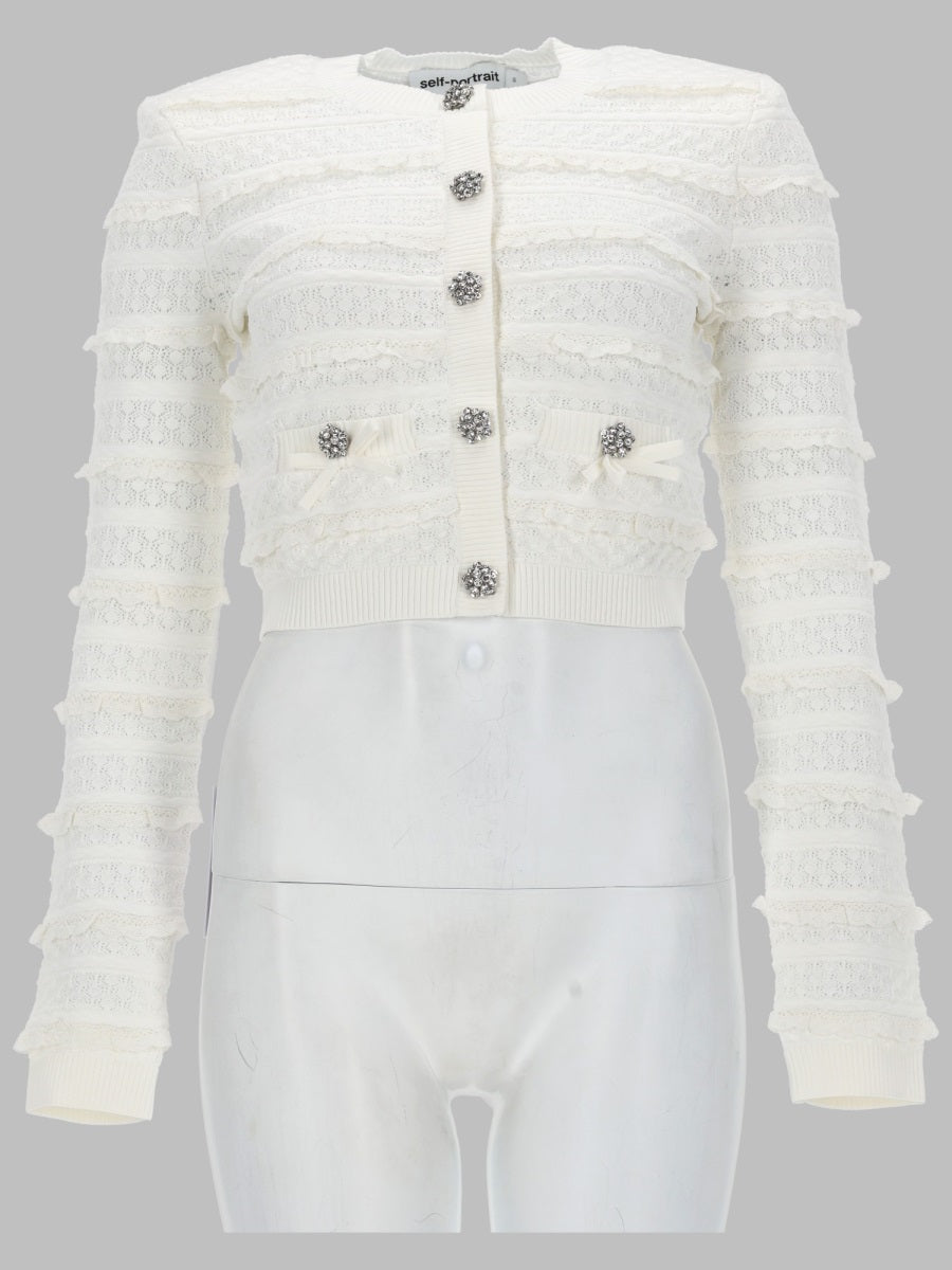 Self-Portrait Women Cardigan Traforato Con Strass SELF-PORTRAIT