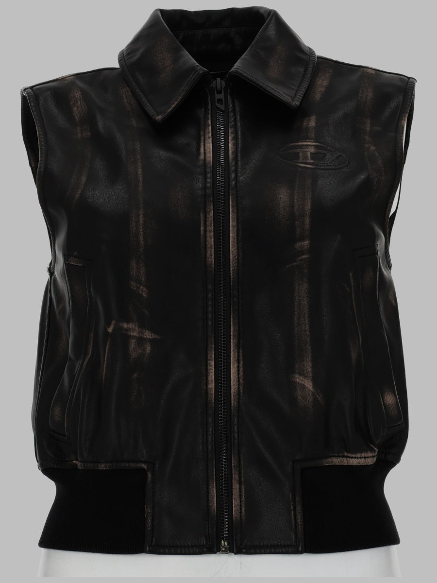 Diesel Women Gilet Bomber Con Effetto Distressed DIESEL