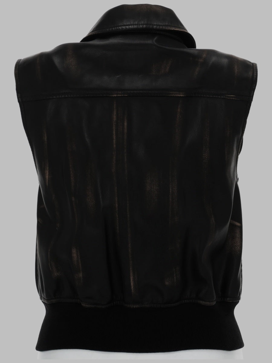 Diesel Women Gilet Bomber Con Effetto Distressed DIESEL