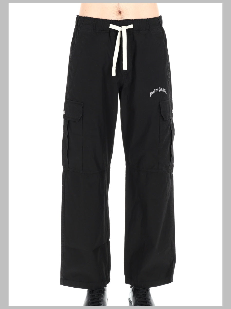 Palm Angels Men Pantalone Cargo "Curved Logo" PALM ANGELS