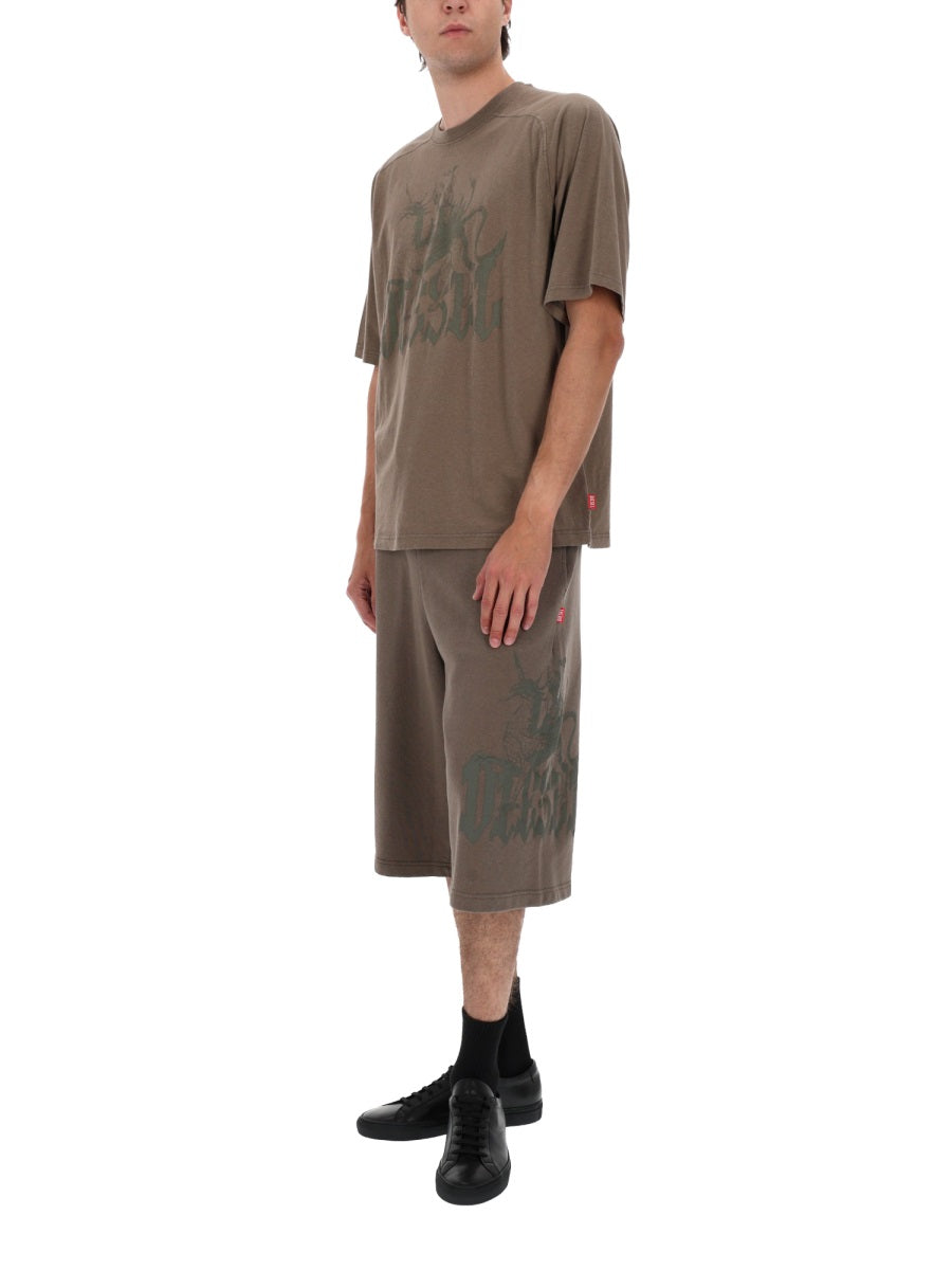 Diesel Men Shorts "P-From" Con Stampa DIESEL
