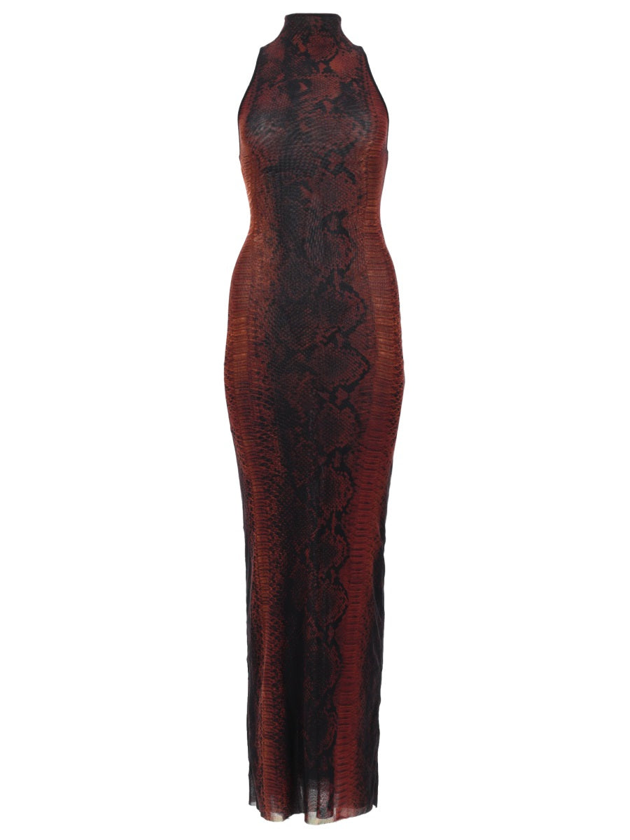 Jean Paul Gaultier Women Abito Lungo Con Stampa Pitone JEAN PAUL GAULTIER
