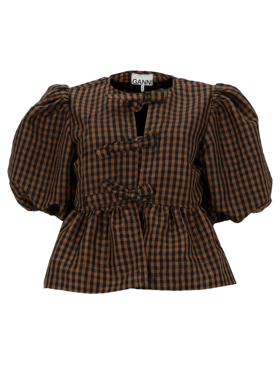 Ganni Women Blusa "Peplum" In Taffetà GANNI