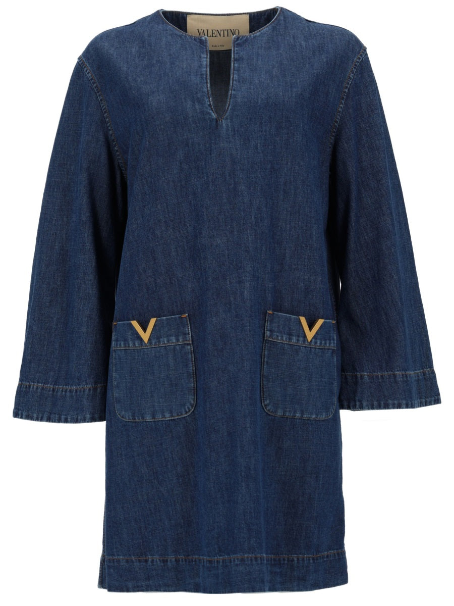 Valentino Women Abito In Denim "Chambray" VALENTINO
