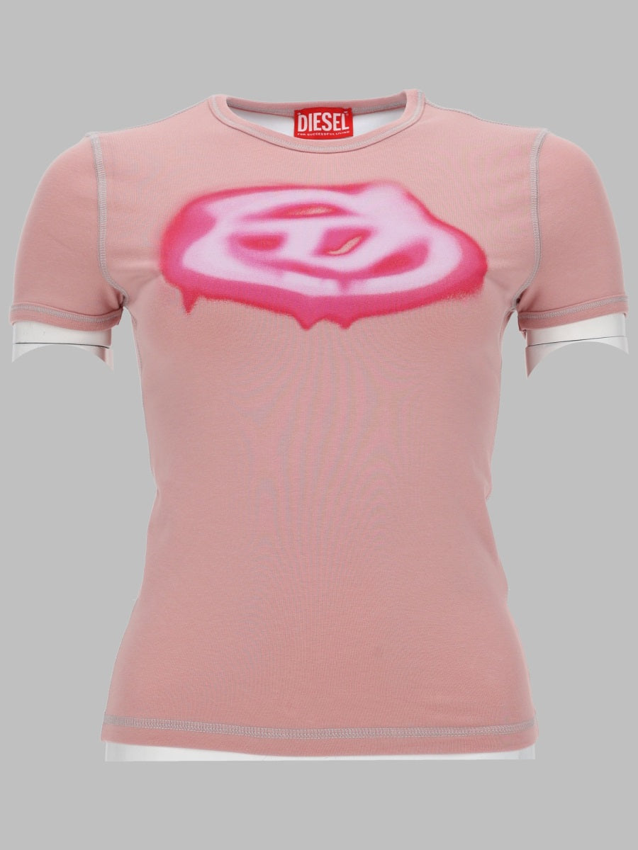 Diesel Women T-Shirt Con Logo Effetto Graffiti DIESEL