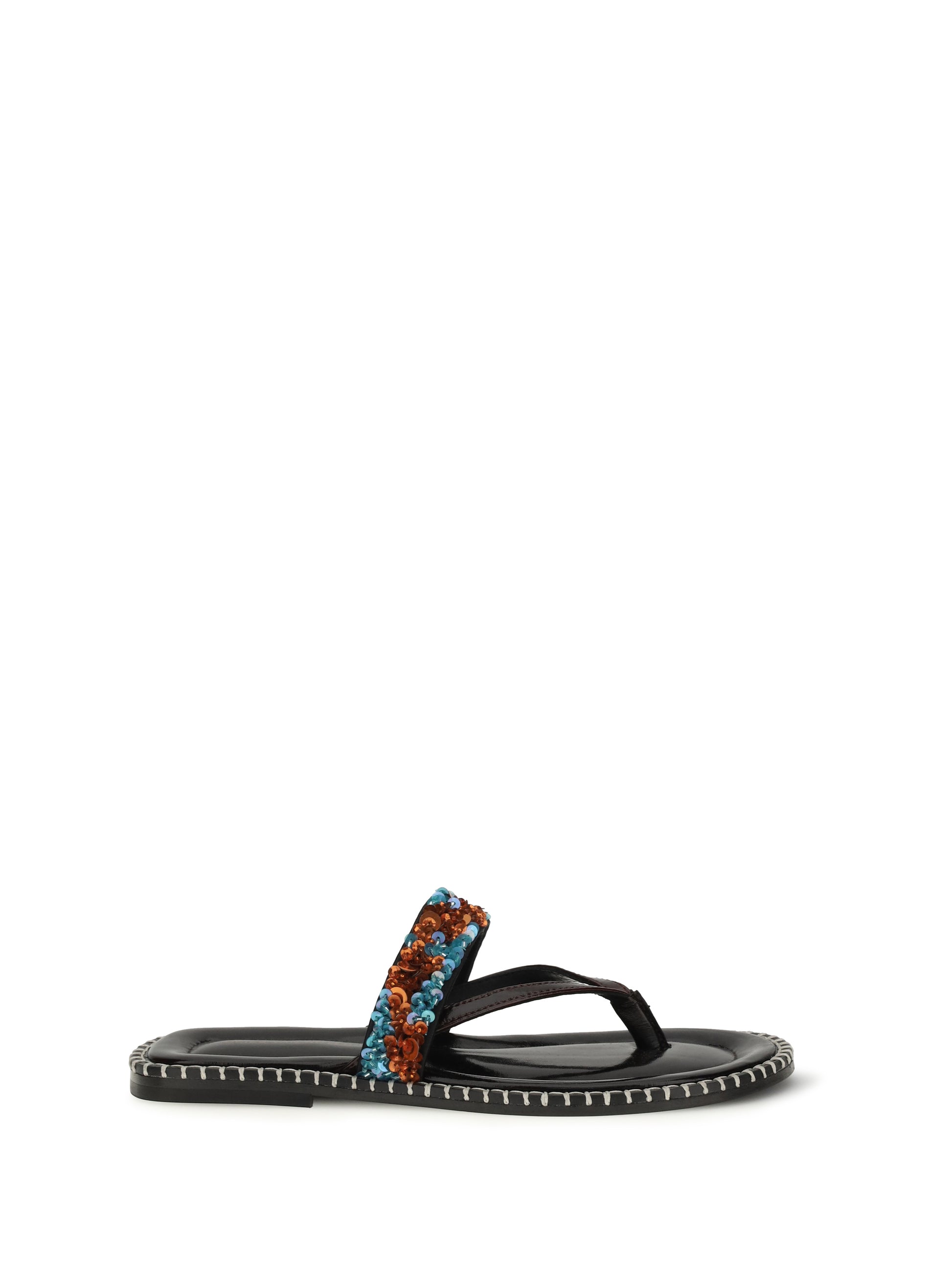 Dries Van Noten Women Slip-On Leather Sandals With Sequins DRIES VAN NOTEN