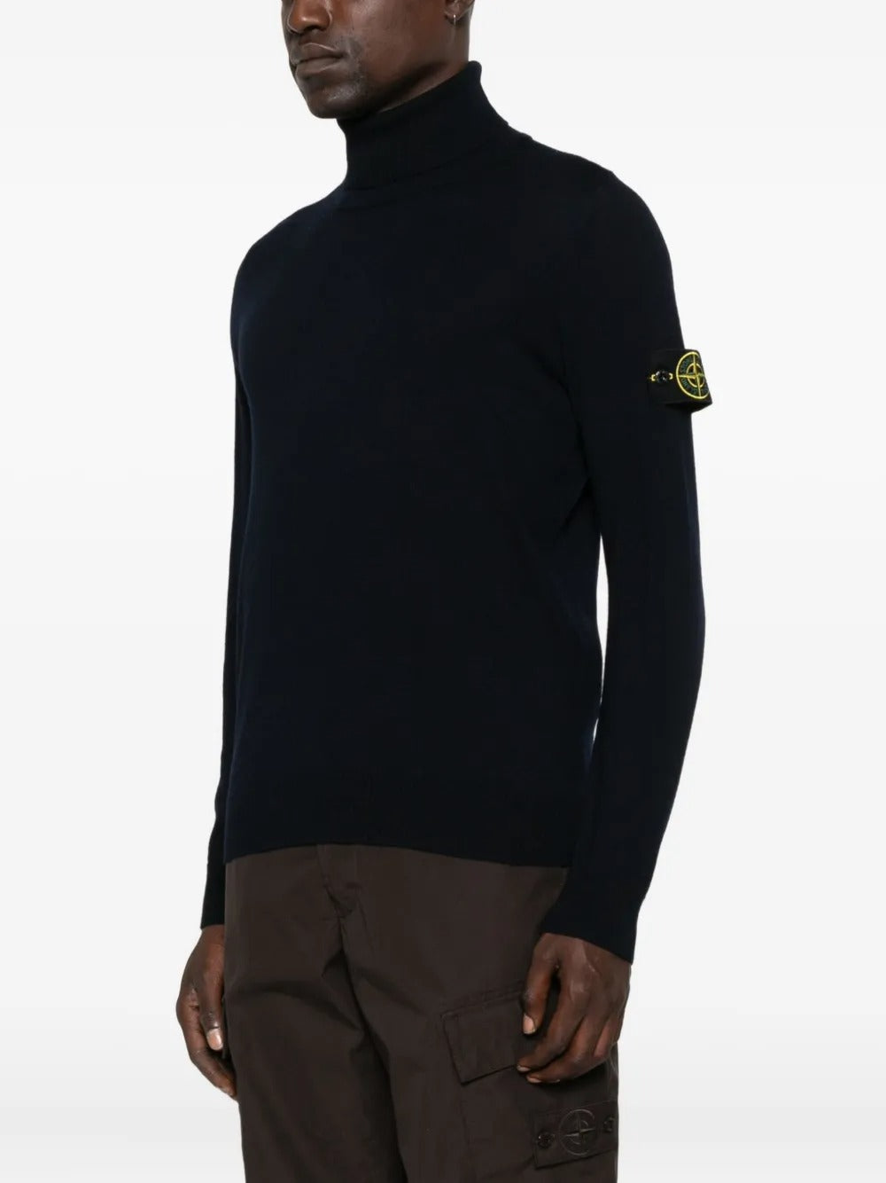 Stone Island Men Ribbed Wool Turtleneck Sweater STONE ISLAND