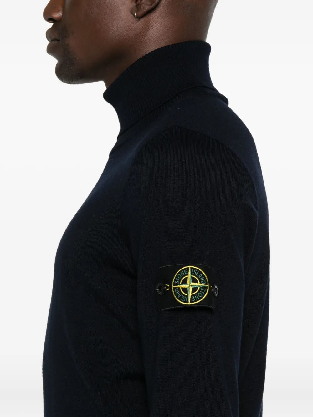 Stone Island Men Ribbed Wool Turtleneck Sweater STONE ISLAND