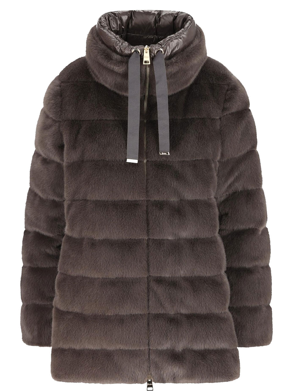 Herno Women Faux Fur High Neck Down Jacket HERNO