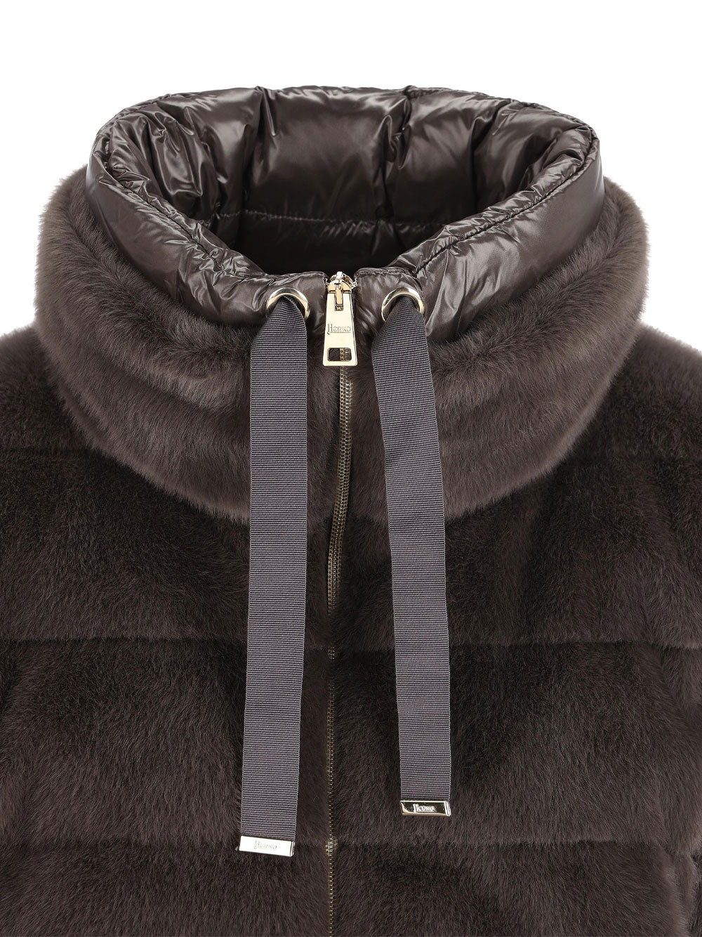 Herno Women Faux Fur High Neck Down Jacket HERNO