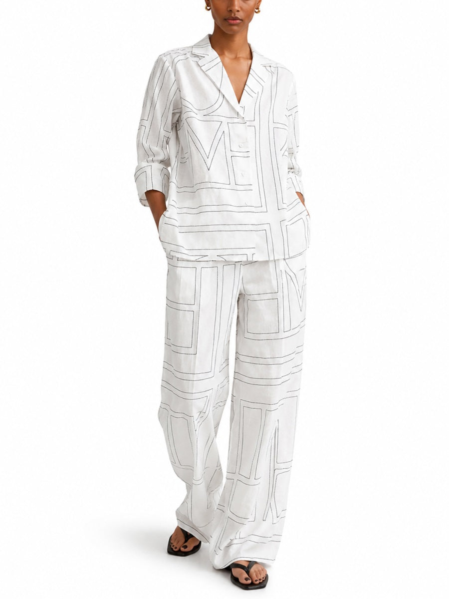 Toteme Women Pantalone Con Ricamo Monogram TOTEME