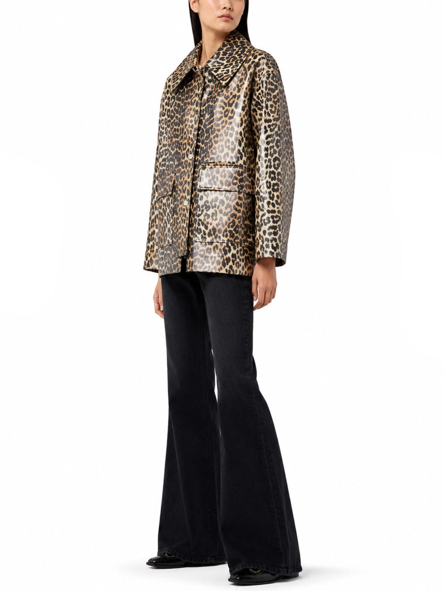 Ganni Women Giacca Laminata Animalier GANNI