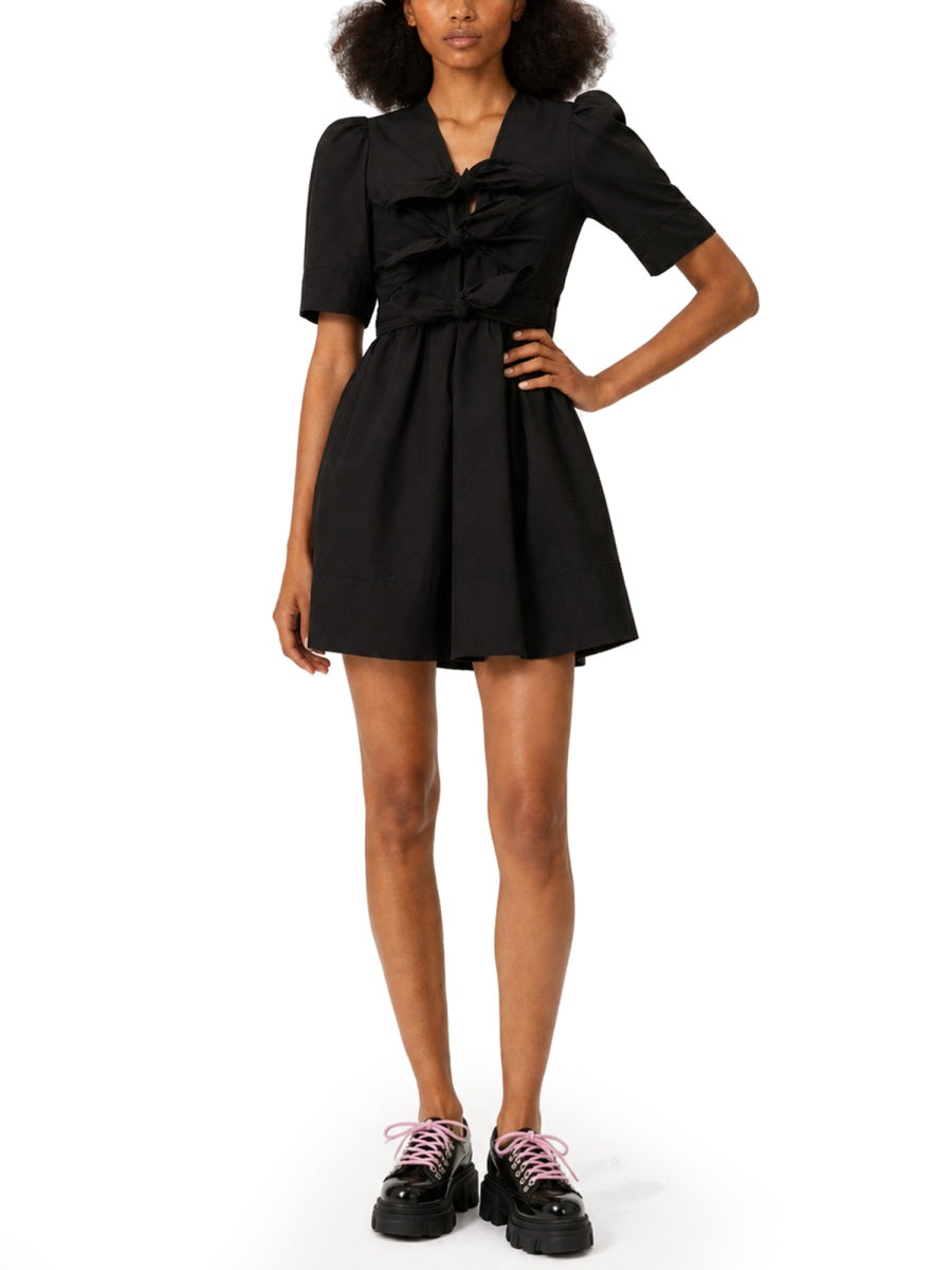 Ganni Women Mini Dress With Bows GANNI