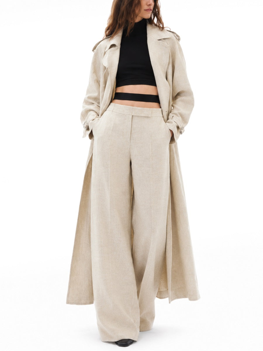 Max Mara Women Spolverino Doppiopetto In Drill Di Puro Lino MAX MARA
