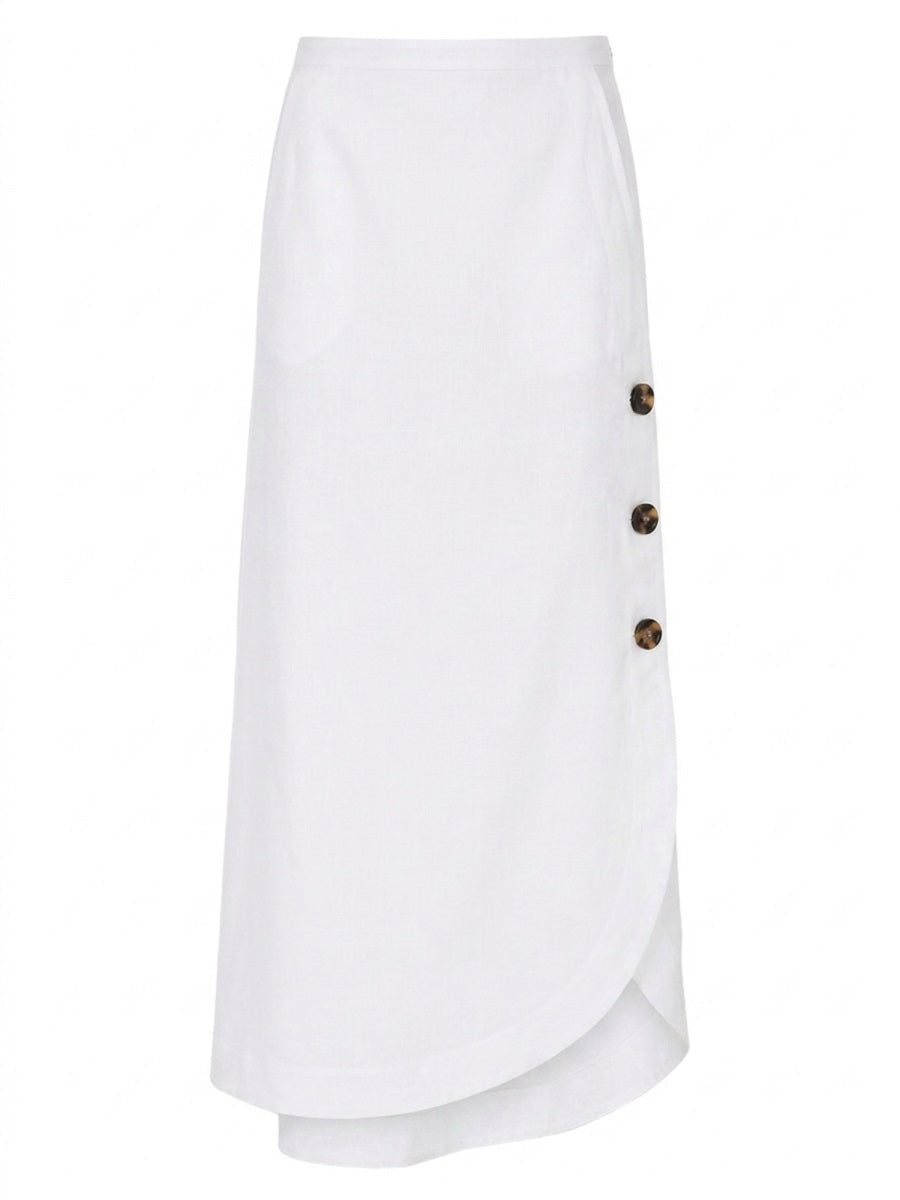 Max Mara Women Gonna In Canvas Di Viscosa E Lino MAX MARA