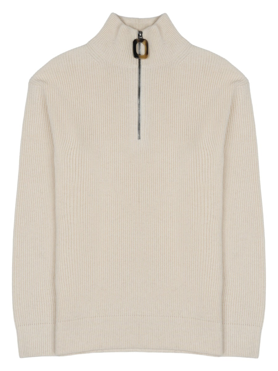 Jw Anderson Men Maglia In Lana E Cotone Con Zip J.W. ANDERSON
