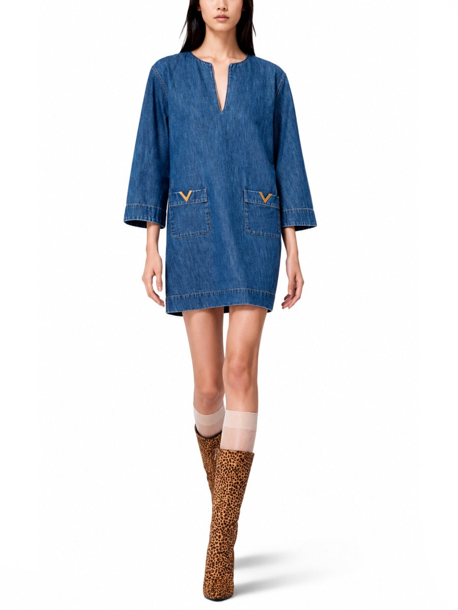 Valentino Women Abito In Denim "Chambray" VALENTINO