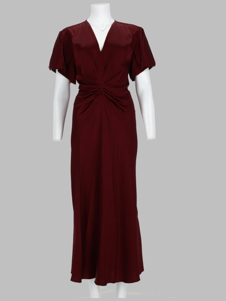 Victoria Beckham Women Abito Midi Con Drappeggio E Scollo A V VICTORIA BECKHAM