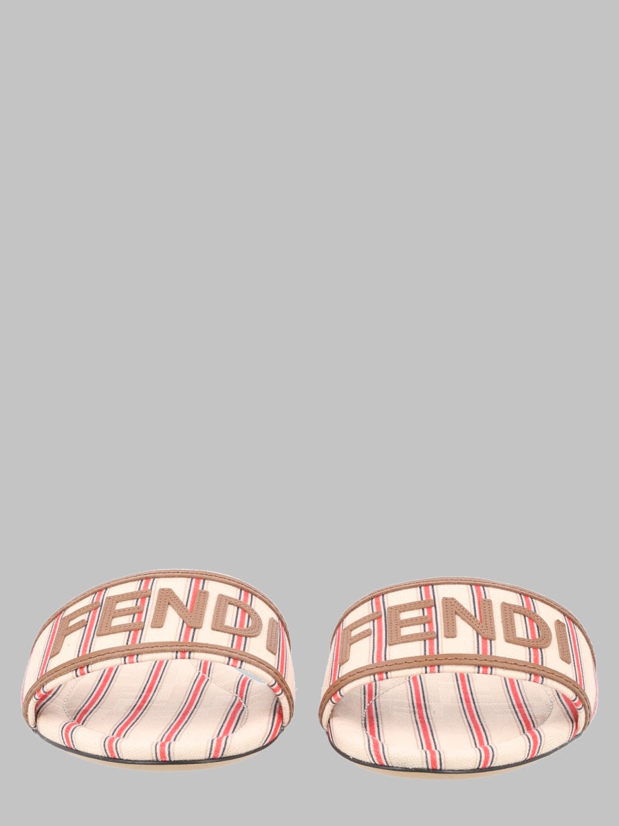 Fendi Women Slide In Canvas Ff Con Logo FENDI