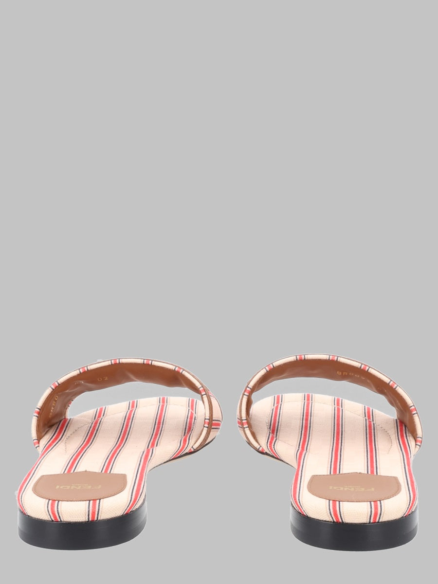 Fendi Women Slide In Canvas Ff Con Logo FENDI
