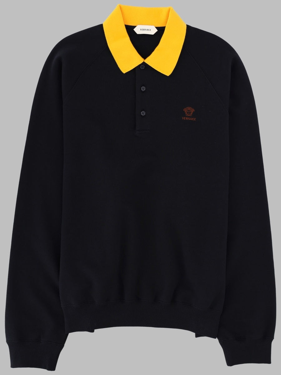 Versace Men Felpa Con Colletto Polo E Logo VERSACE