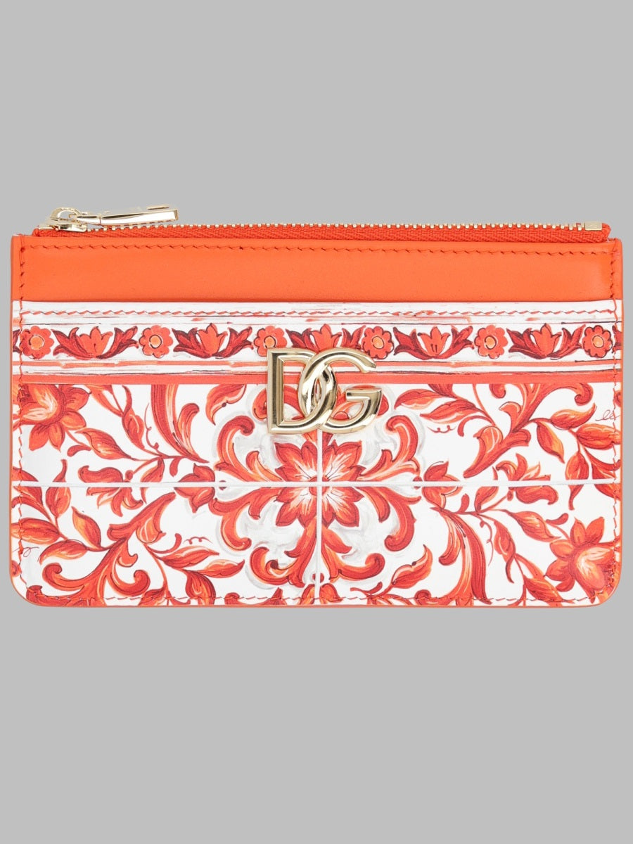 Dolce & Gabbana Women Portacarte In Vitello Stampa Maiolica DOLCE & GABBANA