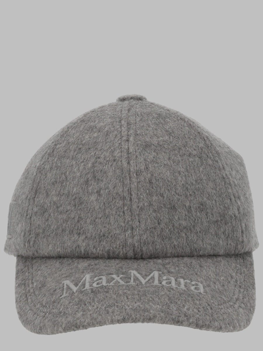 Max Mara Women Cappello Da Baseball In Cashmere Con Logo MAX MARA