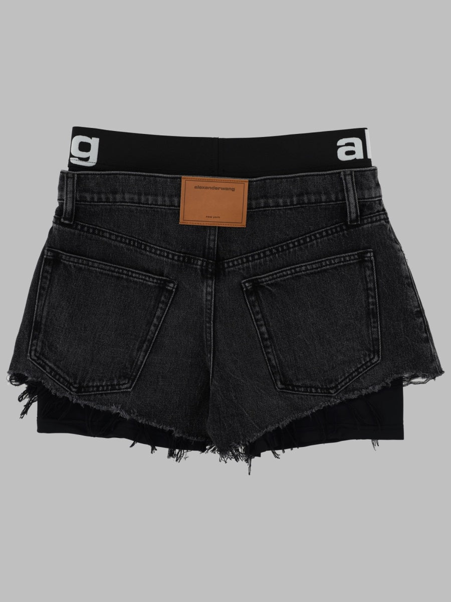 Alexander Wang Women Shorts In Denim Con Logo ALEXANDER WANG