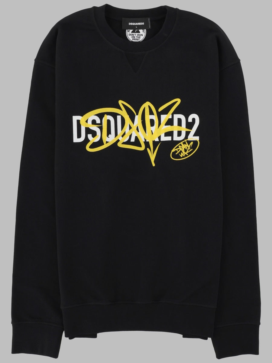 Dsquared Men Felpa "Graffiti" Cool Fit DSQUARED2