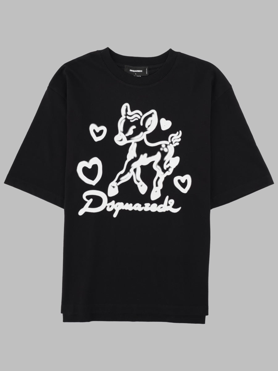 Dsquared Men T-Shirt Con Stampa E Logo DSQUARED2
