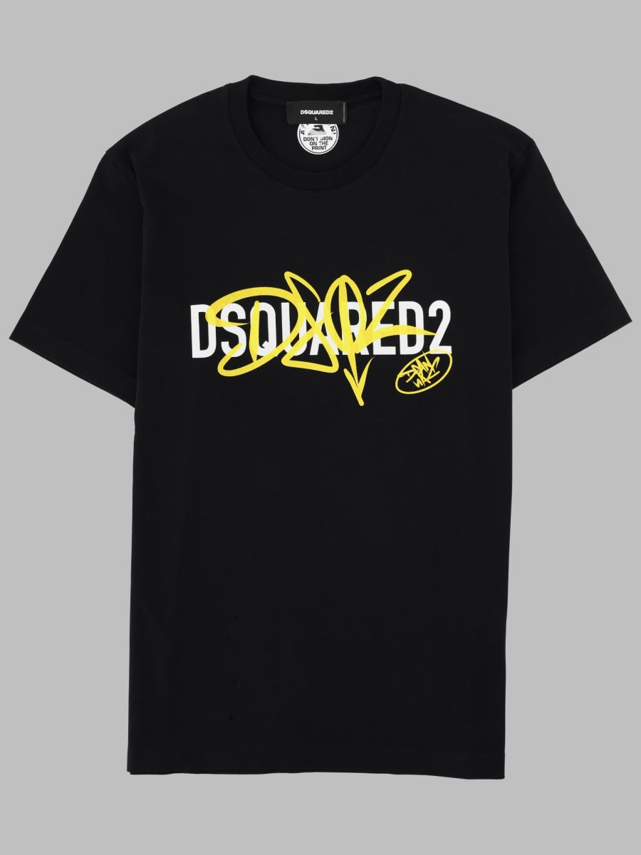 Dsquared Men T-Shirt Con Stampa E Logo DSQUARED2